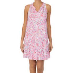 Lauren Ralph Lauren Sleeveless Short Nightgown Gown Pink Paisley Size Medium
